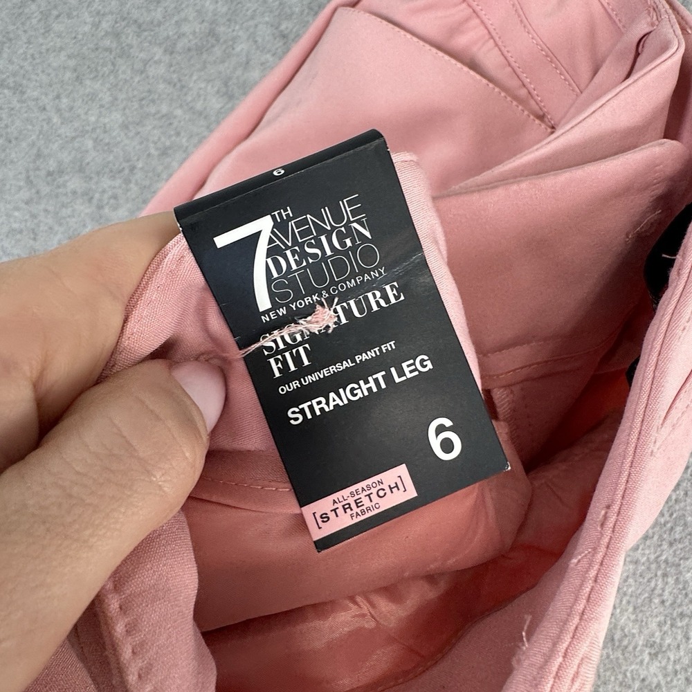 New York Company 7th Ave Signature Straight Leg Pants Size 6 Pink NWT - Picture 7 of 13